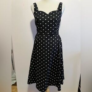 Bailey Blue Women’s Dress, Size Medium, Black with White Polka Dots, NWOT